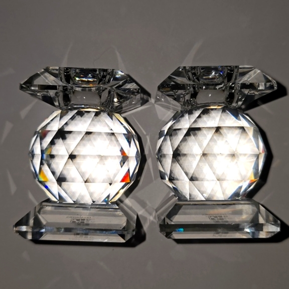 Swarovski Crystal Candle Holders Set Of 2 2.1"X 1.5"X 1.5" - Picture 2 of 7
